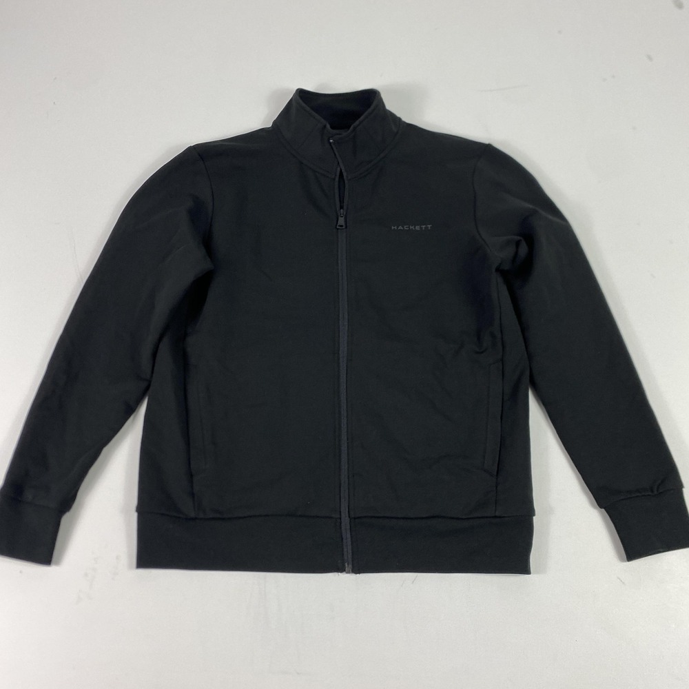 Hackett Sport Jacket Mens Medium Black Essential FZ Full Zip Cotton Track Top
